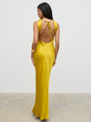 Everlee Cowl Maxi Dress - Saffron