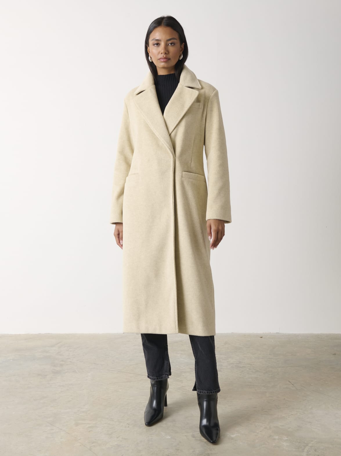 Ezra Boxy Collared Coat - Oatmeal