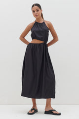 Fleur Cut Out Midaxi - Black