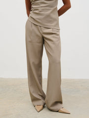 Flynn Slouchy Trousers - Mushroom