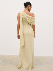 Freya One Shoulder Floral Maxi Dress - Beige