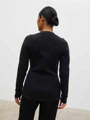 Gemma Longline Hourglass Knit Cardigan - Black