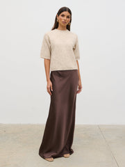 Gisella Short Sleeve Knit Top - Oatmeal