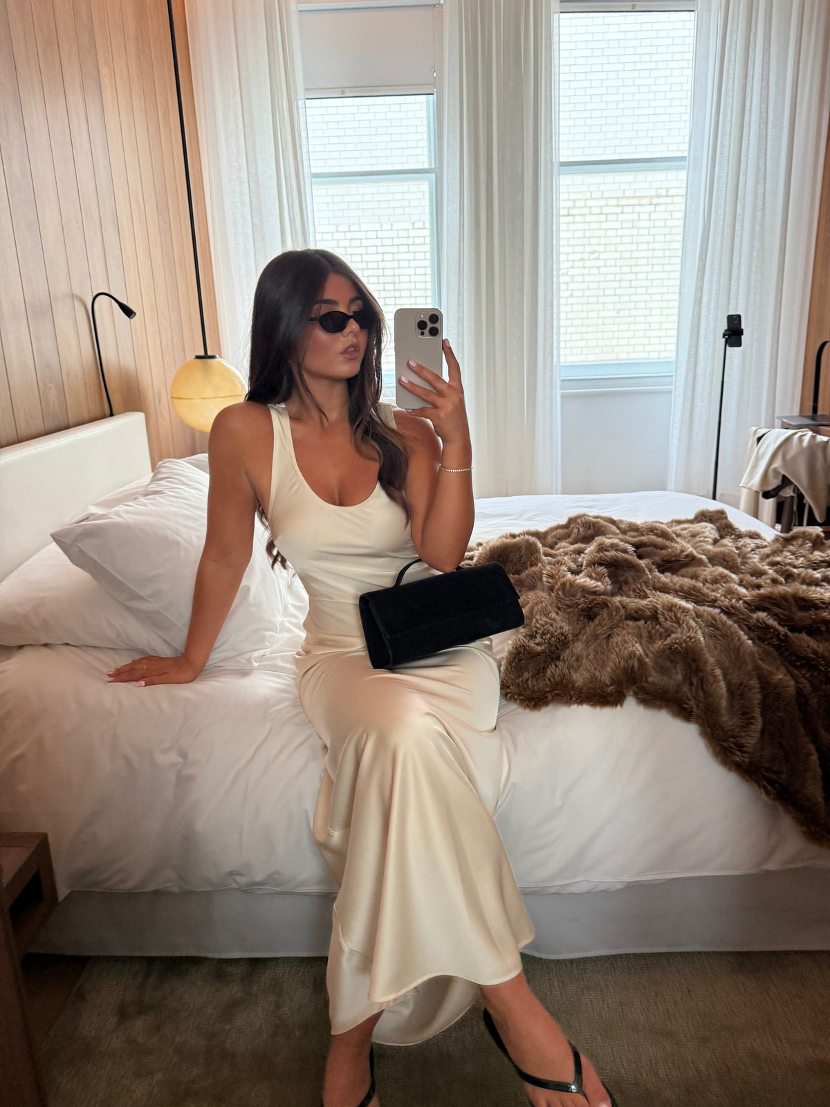 Breya Sleeveless Slip Maxi Dress - Oyster