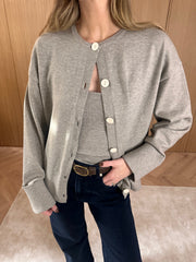 Elani Knit Cardigan and Cami Set - Mushroom