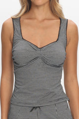 Girl's Trip Sweetheart Top Checker Black