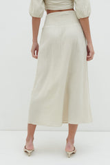 Ingrid Ruched Midaxi Skirt - Beige