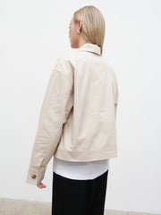 Isla Cropped Trench Coat - Stone