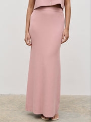 Jasmin Knit Maxi Skirt - Pink