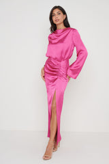 Jayda Cowl Neck Blouse - Pink