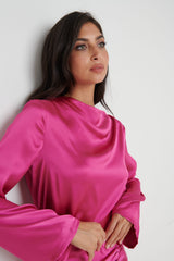 Jayda Cowl Neck Blouse - Pink