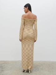 Joanna Bardot Knit Maxi Dress - Lemon Melange