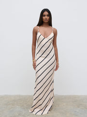 Jodina Maxi Dress - Asymmetric Stripe