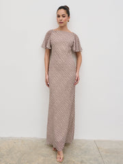 Jules Maxi Dress - Brown and Cream Stripe