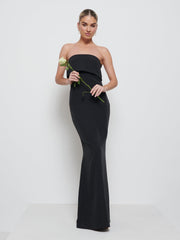 Julia Crepe Maxi Bridesmaid Dress - Black