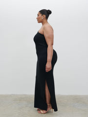 Juno One Shoulder Knit Maxi Dress Curve - Black