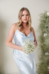 Keisha Maxi Bridesmaid Dress - Matte Ice Blue