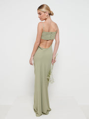 Keisha Chiffon Maxi Bridesmaid Dress - Olive