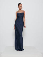 Keisha Maxi Bridesmaid Dress - Matte Navy