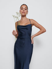 Keisha Maxi Bridesmaid Dress - Matte Navy