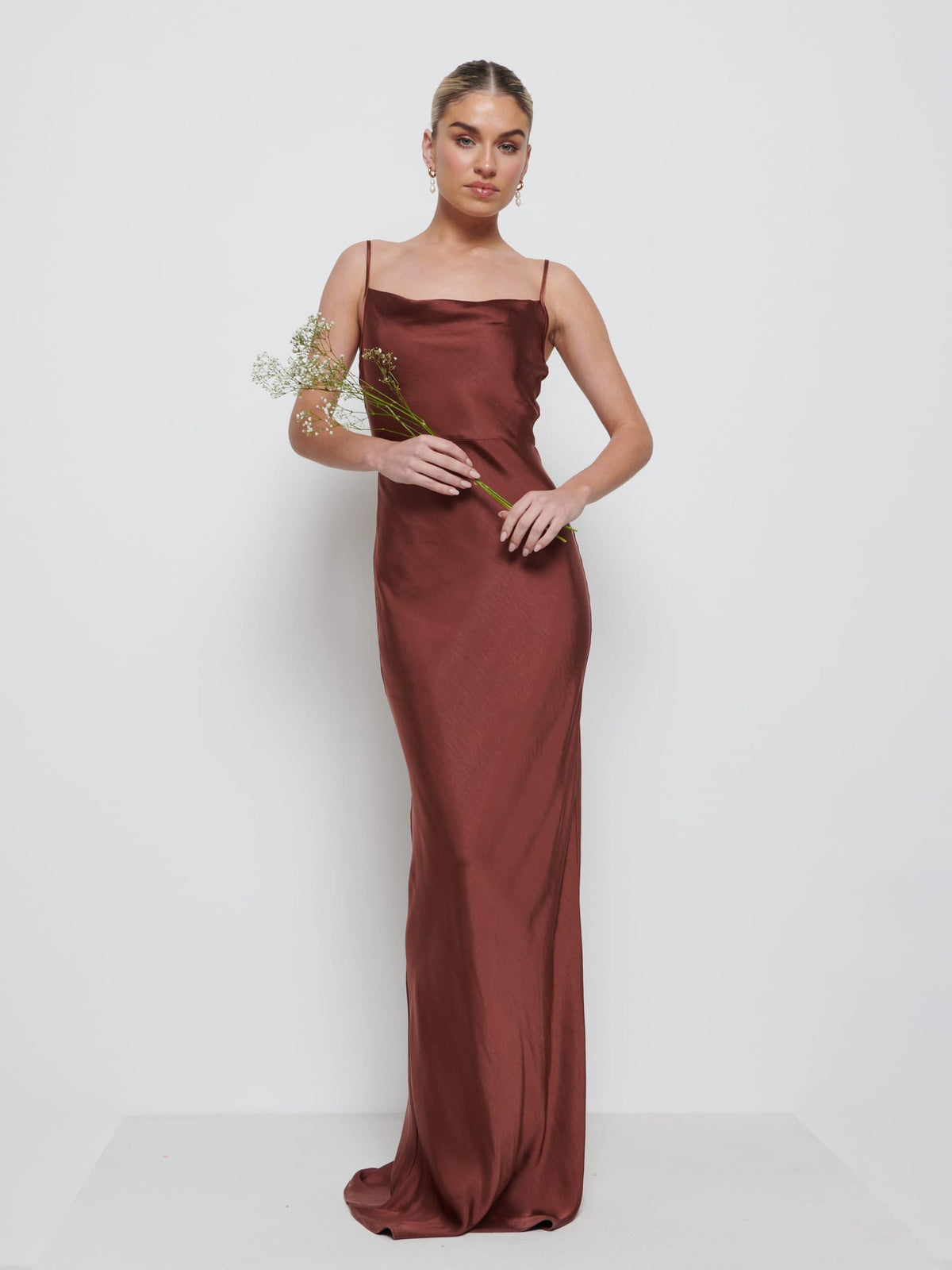 Keisha Maxi Bridesmaid Dress - Matte Mahogany