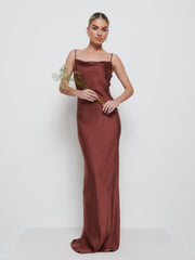 Keisha Maxi Bridesmaid Dress - Matte Mahogany