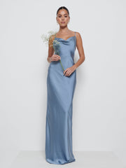 Keisha Maxi Bridesmaid Dress - Dusty Blue