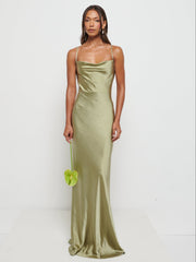 Recycled Satin Olive Swatch