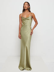 Keisha Maxi Bridesmaid Dress - Matte Olive