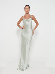 Keisha Maxi Bridesmaid Dress - Matte Sage