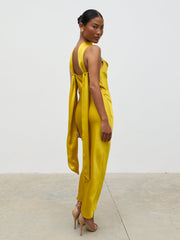 Keisha Scarf Midaxi Dress - Yellow Ochre