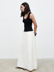 Kennedi Drawstring Maxi Skirt - Cream