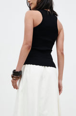 Ali Scoop Neck Knit Top - Black