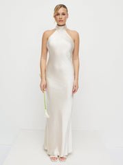 Kiara Satin Maxi Dress - Champagne