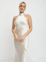 Kiara Satin Maxi Dress - Champagne