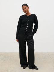 Kyle Fitted Knit Cardigan - Black