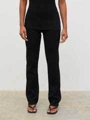 Kyra Slim Flared Knit Trousers - Black