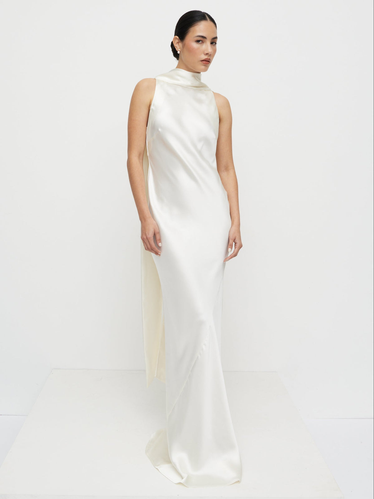 Lethe Scarf Backless Maxi Dress - Ivory