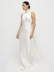 Lethe Scarf Backless Maxi Dress - Ivory