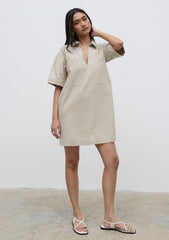 Lia Utility Shirt Dress - Stone