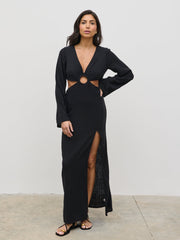 Luca Cut Out Ring Dress - Black