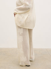 Mireille Knit Wide Leg Trousers Curve - Cream