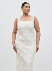 Nancie Floral Maxi Dress Curve - Cream