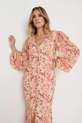 Naya Midaxi Dress - Abstract Floral