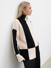 Nayah Jumper - Black and Cream Stripe