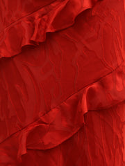 Neima Devore Frill Midaxi Dress - Red
