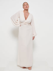 Nellie Knot Maxi Bridesmaid Dress - Champagne
