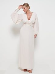 Nellie Knot Maxi Bridesmaid Dress - Champagne