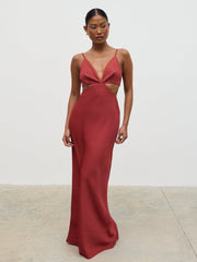 Nellie Cut Out Maxi Dress - Rust