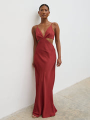 Nellie Cut Out Maxi Dress - Rust